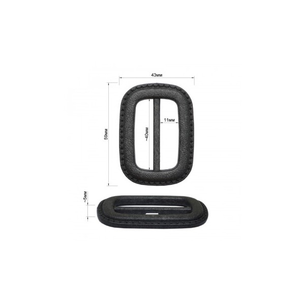 Пряжка пластик, 4см, цвет черный матовый